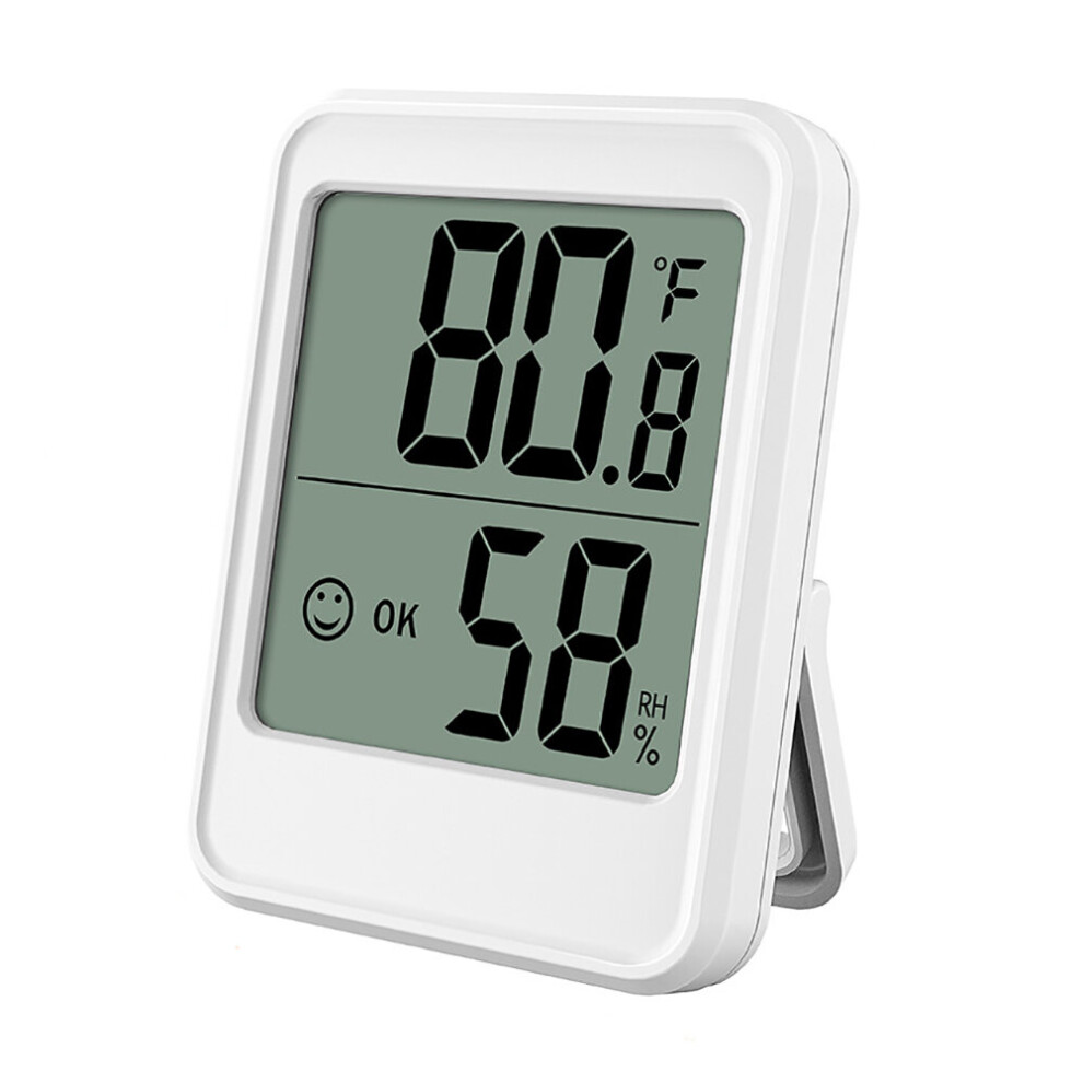 (white no backlight) Digital Thermometer Hygrometer Humidity Gauge Indoor Room Temperature and Humidity Monitor with Backlight for Home Office