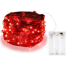 BOLWEO Battery Powered Fairy String Lights 10ft/3M 30LEDs Red Ambiance Lighting Party Wedding Holiday Halloween Christmas New Year's Eve Decoration