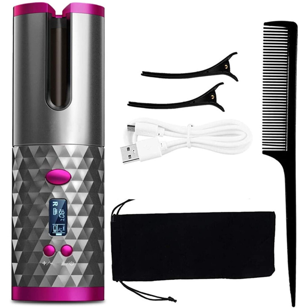 Cordless Auto Curler | Electric Hair Rotating Curler, Fast Heating and Intelligent Curling Iron with Full Anti-Scalding