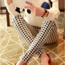 (Houndstooth) Women's sports nine-point stitching stretch fitness yoga pants