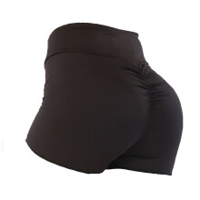 (Black, L) Women's High Waist Yoga Shorts Sweatpants Gym Workout