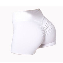 (White, L) Women's High Waist Yoga Shorts Sweatpants Gym Workout