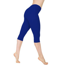 (Blue, 2XL) Women's Low Rise Yoga 3/4 Capri Sports Tights Shorts
