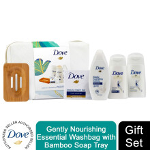 Dove Gently Nourishing Essentials Washbag GiftSet with Bamboo SoapTray