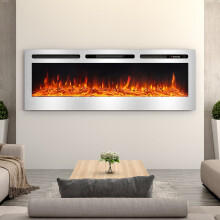(60 Inch) LED Electric Wall Mounted Fireplace 12 Flames