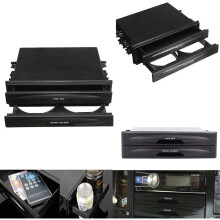 Universal Double DIN Car Radio Holder Plastic Drawers Storage Box Pocket Cup