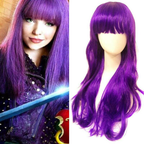 Womens Girls Descendants 2 Starlight Successor Mal Wig Cosplay Party Long Hair