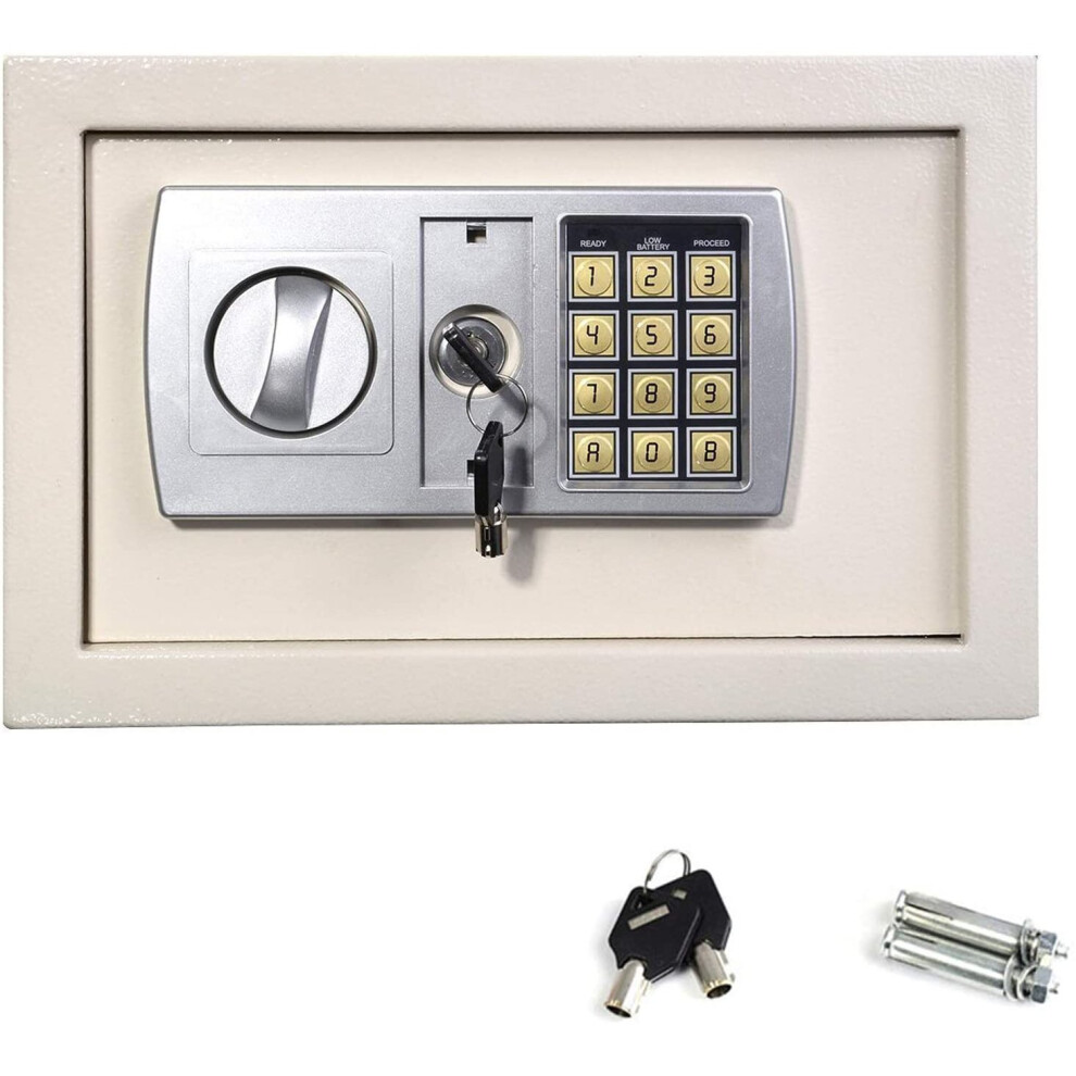 Home security box digital electronic box with 2 emergency key white