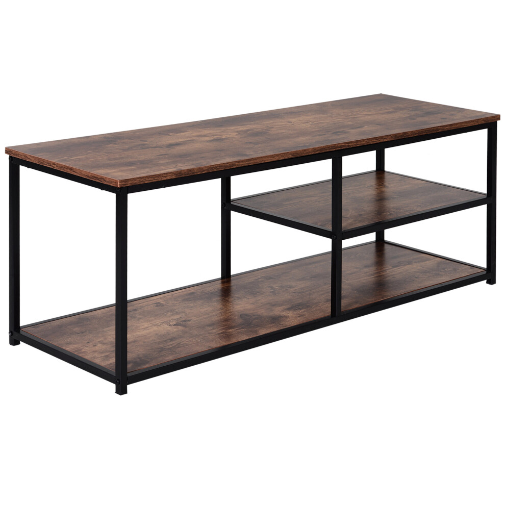 HOMCOM Industrial TV Stand Cabinet w/ Storage&2 Shelves Metal Frame