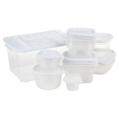 URBN-CHEF (White) 27Pcs Clear Food Storage Containers with Lids 2