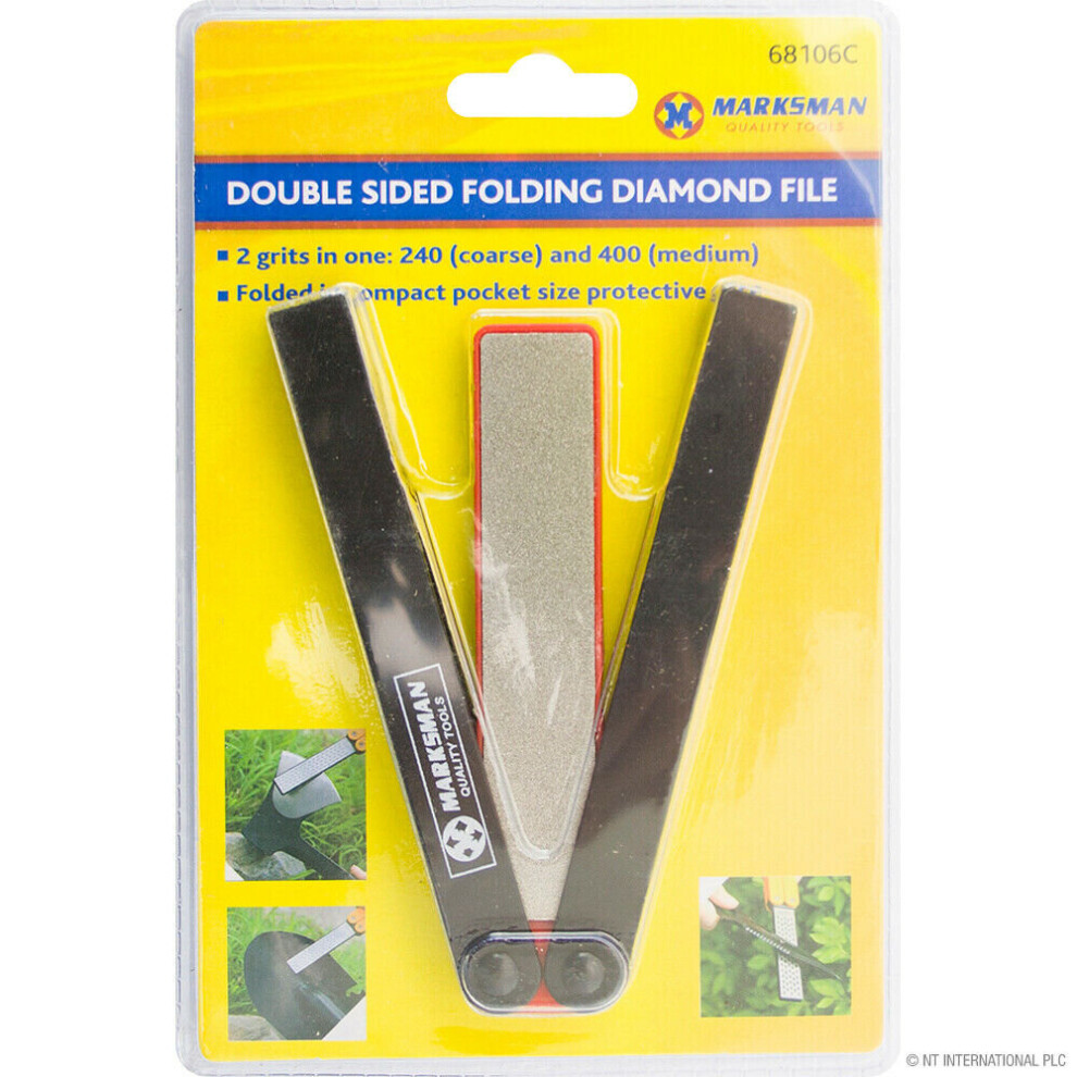 DOUBLE SIDED FOLDING DIAMOND FILE POCKET SIZE SCISSORS FOLDING TOOL