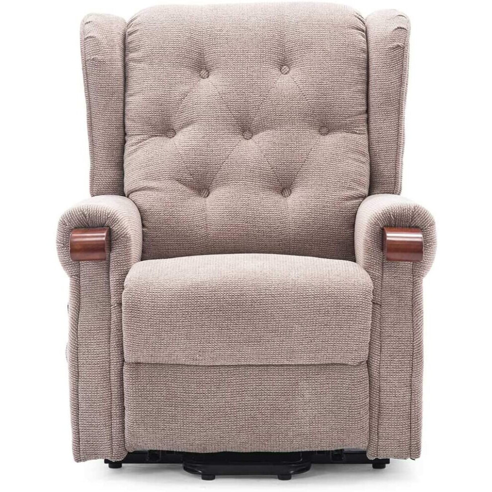 (Brown) Harrogate Fabric Electric Rise Recliner Sofa Armchair