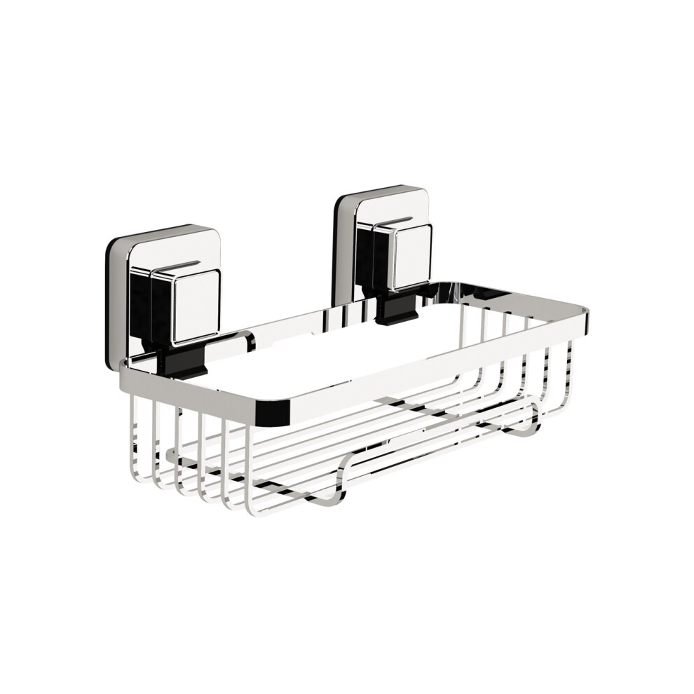 Showerdrape (Pushloc Wall Mounted Suction Rectangular Basket) Pushloc Wall Mounted Suction Bathroom Storage