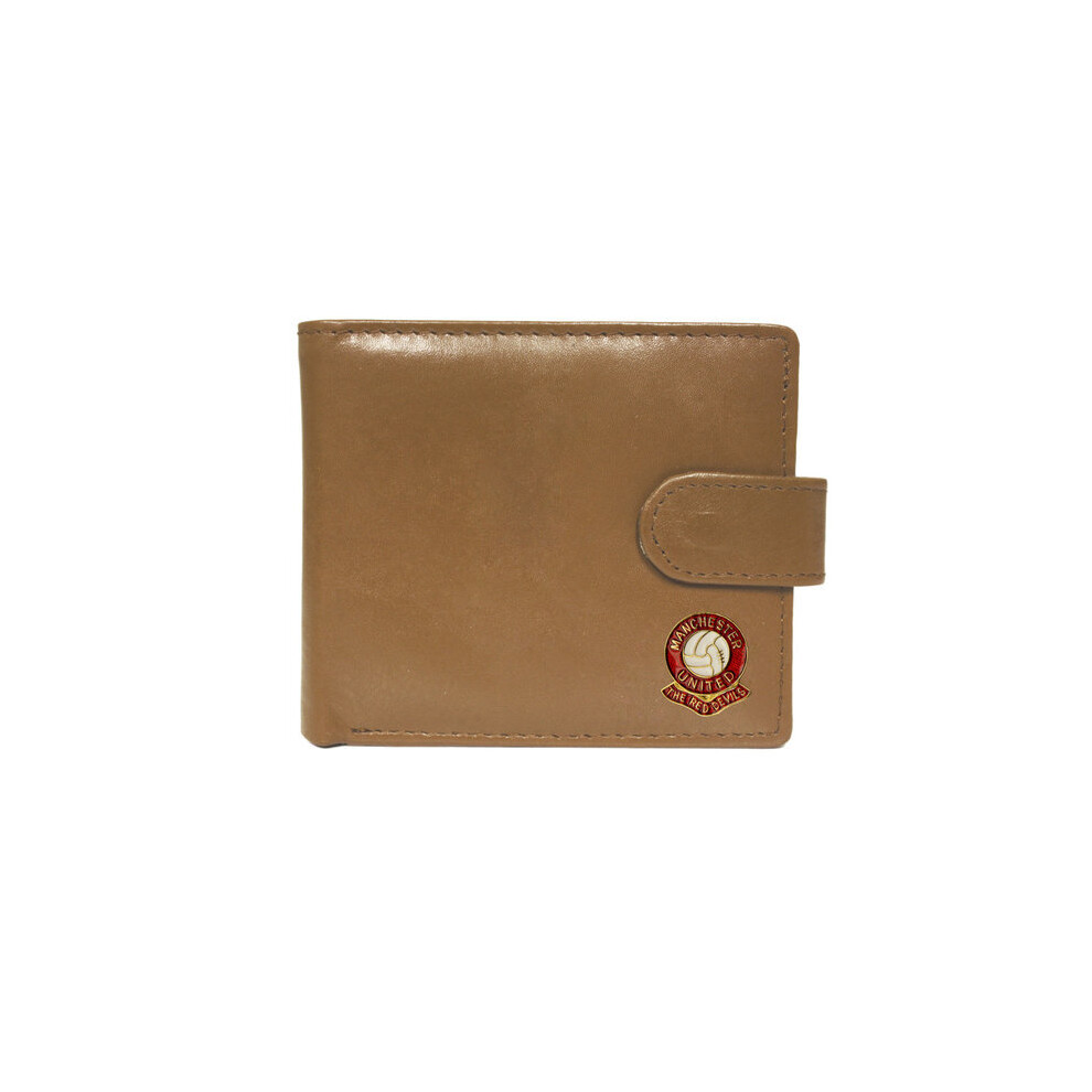 Manchester United football club beige leather wallet