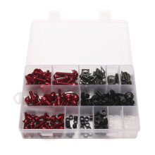 (Red) Universal Motorcycle Sportbike Windscreen Fairing Bolts Kit for Fastener Clip Screws