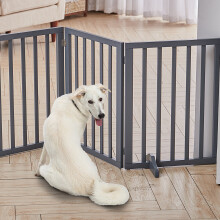 (3 Panels) Wooden Dog Gate Pet Fence Safety Barrier Divider Freestanding