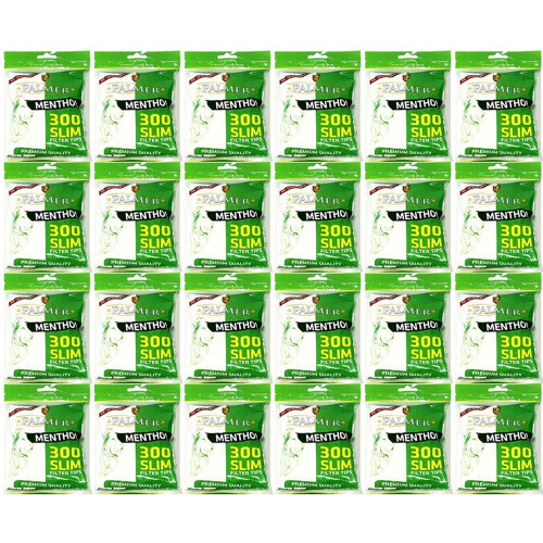 Palmer SLIM Menthol Filter Tips Rolling Smoking Cool Menthol Filter Tips - Pack of 1 (300 Tips)