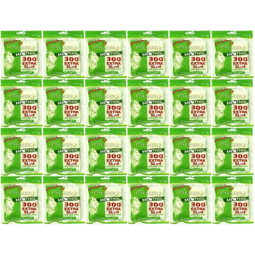 Palmer EXTRA SLIM Menthol Filter Tips Rolling Smoking Cool Menthol Filter Tips - Pack of 1 (300 Tips)