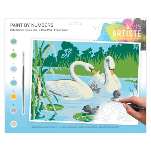 Artiste Large Paint by Numbers - Serene Swans