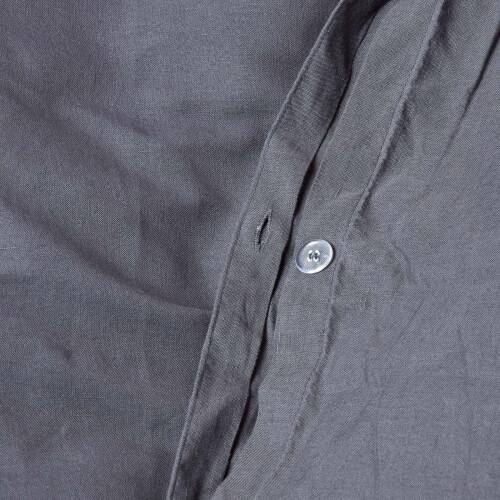 Homescapes (Dark Grey) Luxury Soft Linen V Shaped Pillowcase Plain Textured 2
