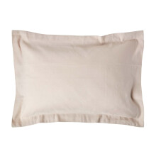 (King - 48 x 91 cm, Natural) Luxury Soft Linen Oxford Pillowcase Plain Textured
