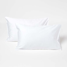 (White) Organic Cotton Kids Pillowcases 40 x 60 cm 400 Thread Count, 2 Pack