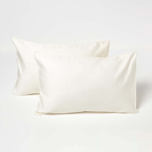 (Cream) Organic Cotton Kids Pillowcases 40 x 60 cm 400 Thread Count, 2 Pack