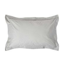 (Standard - 48 x 74 cm, Silver Grey) Egyptian Cotton Oxford Pillowcase 200 TC Equivalent 400 Thread Count