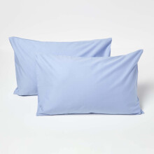 (Blue) Cotton Kids Pillowcases 40 x 60 cm 200 Thread Count, 2 Pack
