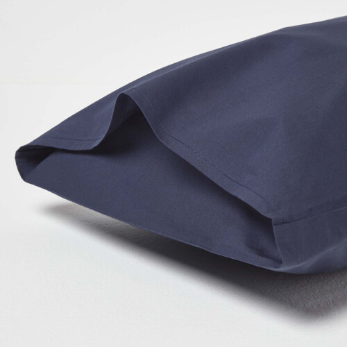 Homescapes (Navy) Cotton Kids Pillowcases 40 x 60 cm 200 Thread Count, 2 Pack 1