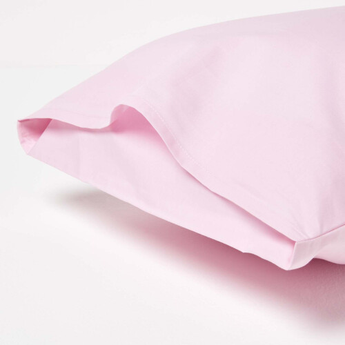 Homescapes (Pink) Cotton Kids Pillowcases 40 x 60 cm 200 Thread Count, 2 Pack 1