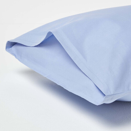 Homescapes (Blue) Cotton Kids Pillowcases 40 x 60 cm 200 Thread Count, 2 Pack 1