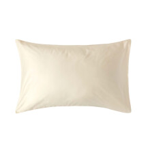 (Standard - 48 x 74 cm, Cream) Organic Cotton Pillowcase 400TC Equivalent 600 Thread Count