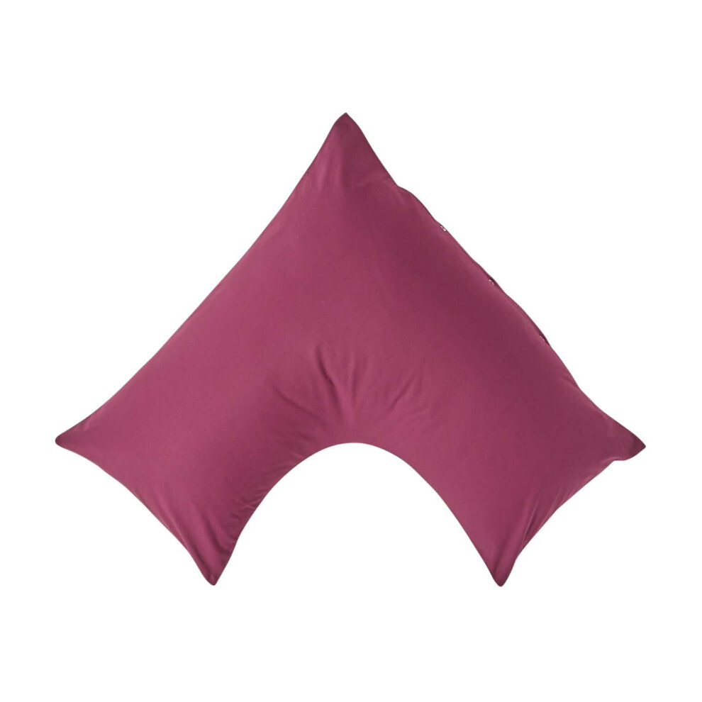 Homescapes (Plum) Egyptian Cotton V Shaped Pillowcase 200 Thread Count Purple