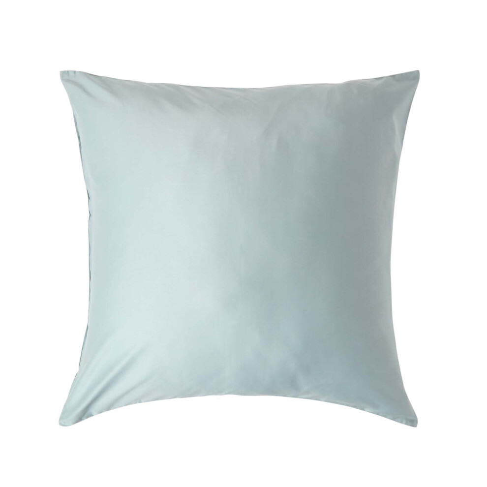 Homescapes Duck Egg Blue Blue Organic Cotton Euro Size Pillowcase 80 X 80 Cm 400Tc 600 Thread Count Equivalent Pillow Case With Zip - Image 4