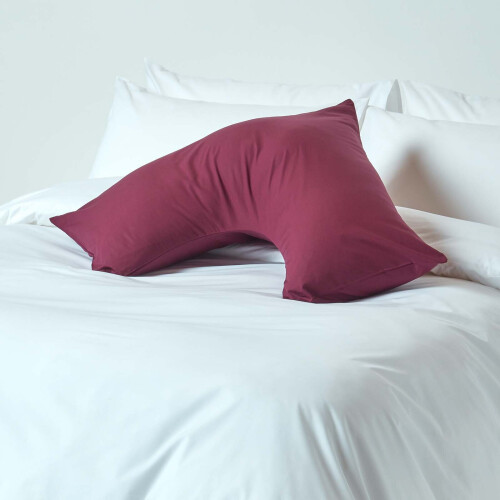 Homescapes (Plum) Egyptian Cotton V Shaped Pillowcase 200 Thread Count 1