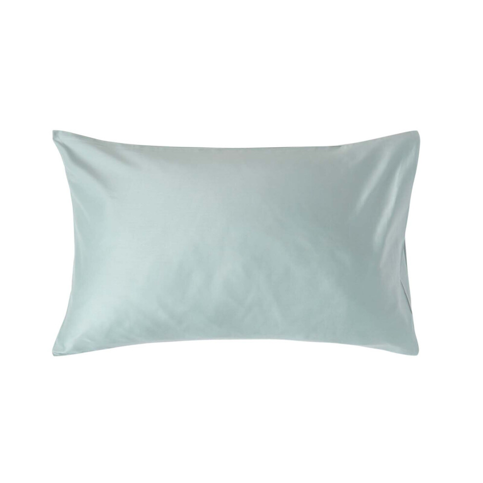 Homescapes Unisex Duck Egg Blue Sateen Cotton Housewife Pillowcase 400 Tc In - Image 3