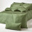 Homescapes (Square - 60 x 60 cm, Moss Green) Organic Cotton Pillowcase 400TC Equivalent 600 Thread Count 4