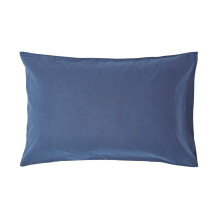 (King - 48 x 91 cm, Navy Blue) Luxury Soft Linen Pillowcase Plain Textured