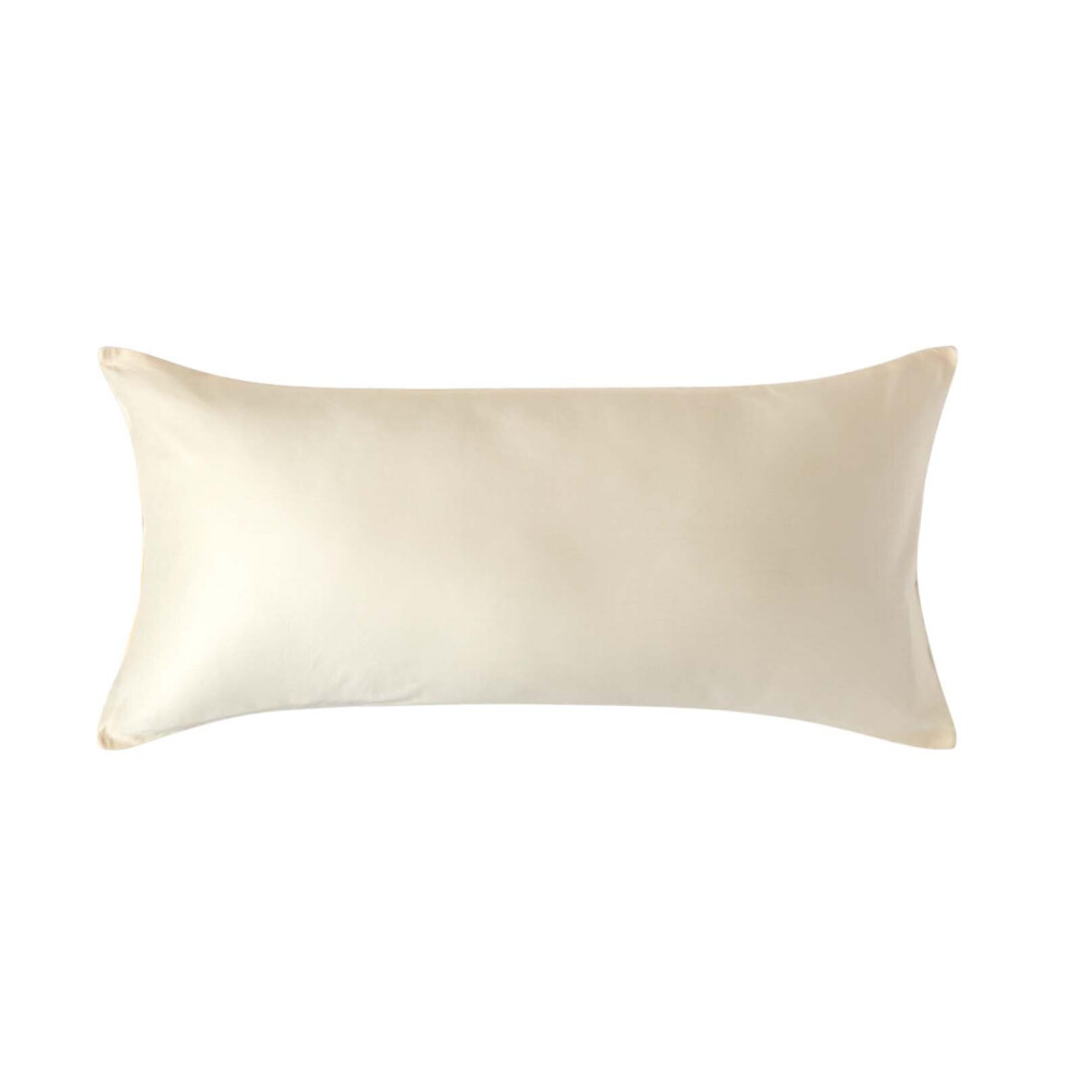 Homescapes Sateen Cotton Continental Pillowcase 400 TC, 40 x 80 cm in Cream - Image 3