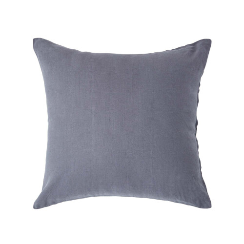Homescapes (Euro - 40 x 80 cm, Dark Grey) Luxury Soft Linen Pillowcase Plain Textured