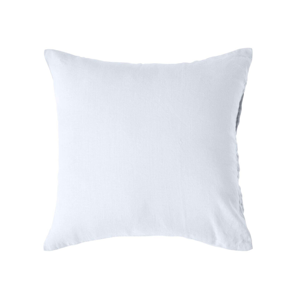 Homescapes (Square - 40 X 40 Cm, ) Luxury Soft Linen Pillowcase Plain Textured White