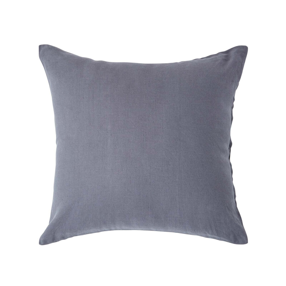 Homescapes (Square - 80 X 80 Cm, Dark ) Luxury Soft Linen Pillowcase Plain Textured Grey