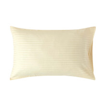 (Standard - 48 x 74 cm, Pastel Yellow) Egyptian Cotton Satin Stripe Pillowcase 330 Thread Count