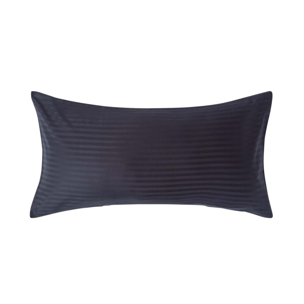 Homescapes (King - 48 X 91 Cm, Black) Egyptian Cotton Satin Stripe Pillowcase 330 Thread Count