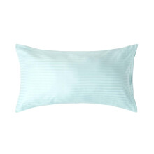 (King - 48 x 91 cm, Blue) Egyptian Cotton Satin Stripe Pillowcase 330 Thread Count
