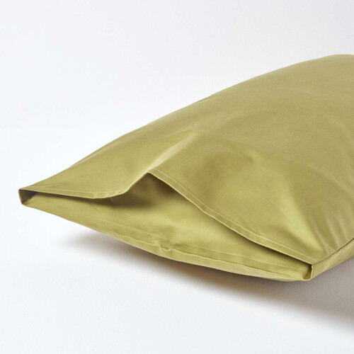 Homescapes (King - 48 x 91 cm, Olive) Egyptian Cotton Pillowcase 1000 Thread Count 2