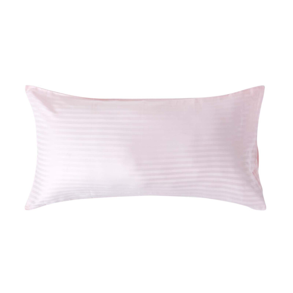 Homescapes (King - 48 X 91 Cm, Pink) Egyptian Cotton Satin Stripe Pillowcase 330 Thread Count