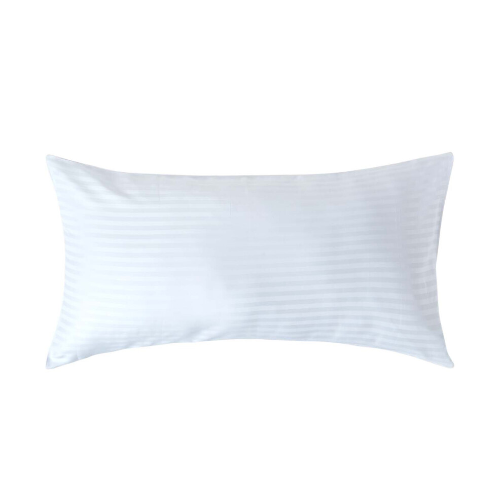 Homescapes (King - 48 X 91 Cm, White) Egyptian Cotton Satin Stripe Pillowcase 330 Thread Count