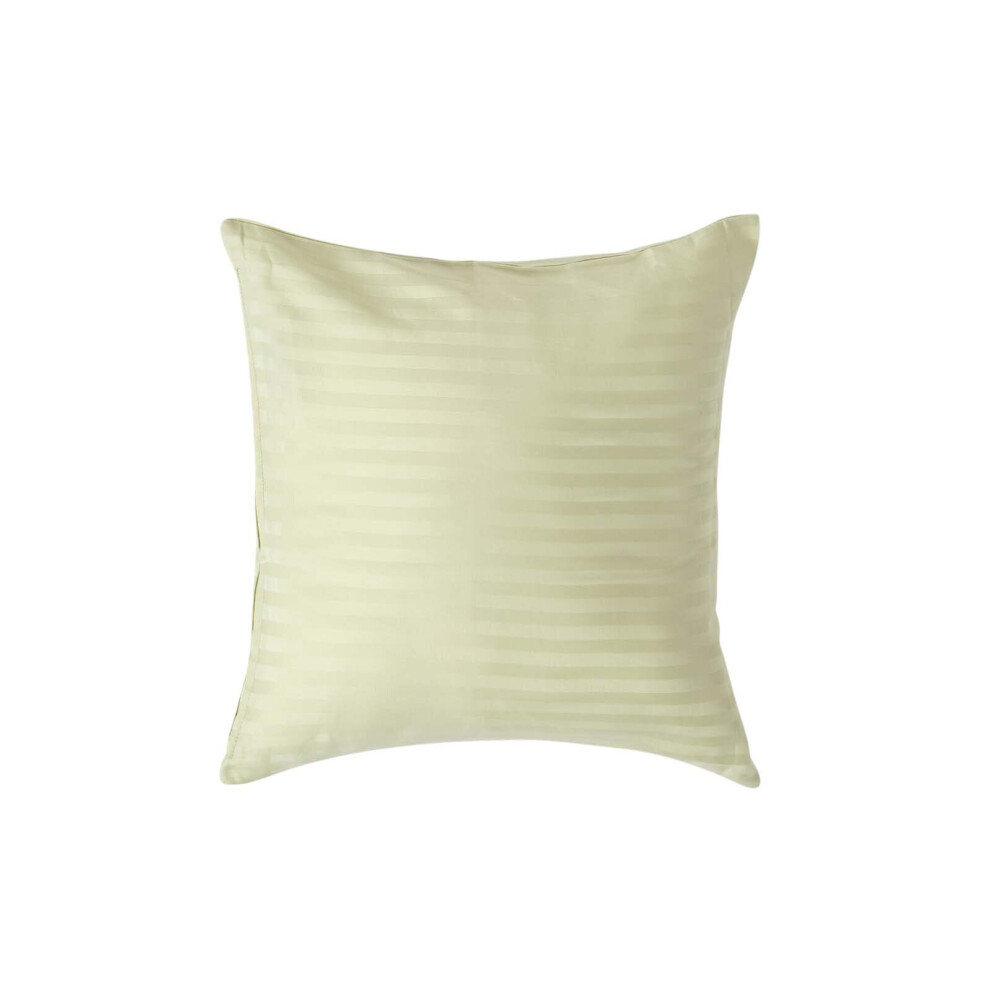 Homescapes (Square - 40 X 40 Cm, Sage) Egyptian Cotton Satin Stripe Pillowcase 330 Thread Count Green